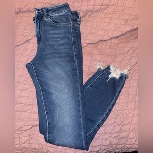 KanCan Dark Blue Distressed Ankle Jeans